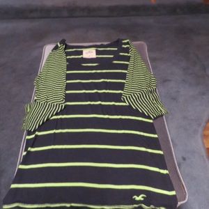Hollister woman's blue/green stripe long sleeve